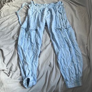 Striped high-waisted boho pants